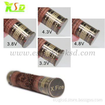 Carved Wooden Variable Voltage mod xfire of E Cigarette